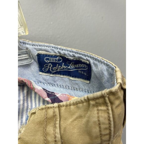 Polo Ralph Lauren‎ Shorts Men 34 Bermuda Cotton Relaxed Khaki Y2K Neutral * - Picture 3 of 9
